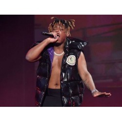 Juice Wrld Black Puffer Vest With Studs